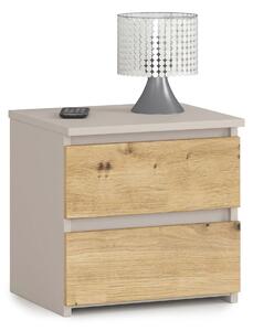 Ak furniture Noční stolek CL2 40 cm kašmír/dub Artisan