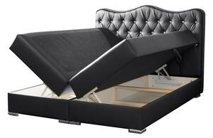 Kontinentální postel 160x200 SULTAN - bílá eko kůže + topper ZDARMA