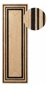 Černý/v přírodní barvě oboustranný/ručně tkaný jutový běhoun 70x200 cm Jutta – Hanse Home