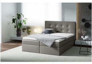 Kontinentální postel 120x200 VIVIEN 1 - šedá eko kůže + topper ZDARMA