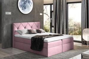 Elegantní kontinentální postel 180x200 CARMEN - fialová 1 + topper ZDARMA