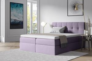 Čalouněná postel s úložným prostorem 200x200 RECIVIO - fialová + topper ZDARMA