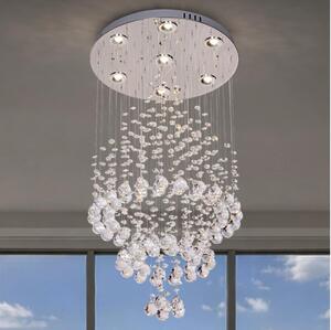 LED Křišťálové stropní svítidlo NAURU LED/24W/230V pr. 40 cm lesklý chrom + DO