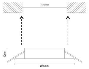 Rámeček pro podhledové svítidlo GU10 pr. 8,6 cm černá