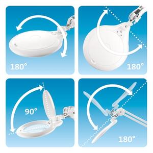 Extol - LED Stmívatelná stolní lampa s lupou LED/10W/230V bílá
