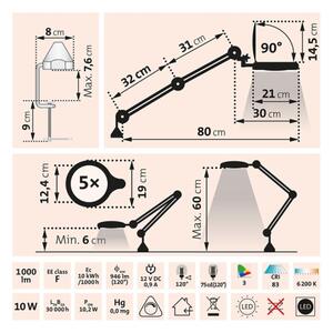 Extol - LED Stmívatelná stolní lampa s lupou LED/10W/230V bílá