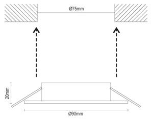 Rámeček pro podhledové svítidlo GU10 pr. 9 cm bílá