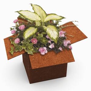 Kovový květináč Surprise box rezavý 36x25x39cm