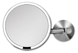 Kosmetické zrcátko na zeď, Simplehuman Sensor, LED osvětlení, 5x, síťové, matný nerez