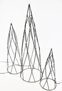 Sada kovových pyramid, 154 LED, teplá bílá