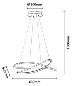 Rabalux 72341 - LED Stm lustr na lanku MALIRA 75W/230V 3000-6500K+DO