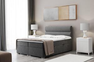 Boxspringová manželská postel PALMIRA 140x200 - šedá