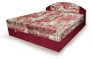 Polohovací postel 160x200 VEERLE - červená / vzorovaná 1