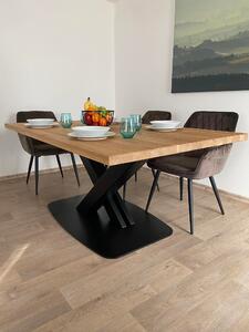 Jídelní stůl z dubového masivu Šik v industriálním designu Velikost Desky: 1500x900 (mm)