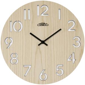 Dřevěné designové hodiny světle hnědé PRIM Authentic Veneer - A