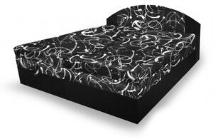 Polohovací postel 180x200 VEERLE - černá / vzorovaná 3