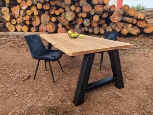 Jídelní stůl z dubového masivu Prag v industriálním designu Velikost Desky: 2100x1000 (mm)