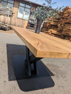 Jídelní stůl z dubového masivu Malag v industriálním designu Velikost Desky: 2000x1000 (mm)