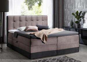 Čalouněná postel boxspring 180x200 MARYLIN - růžová + topper ZDARMA