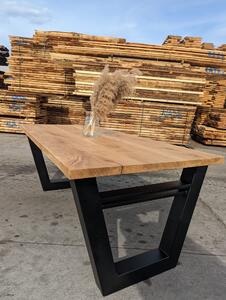 Jídelní stůl z dubového masivu Qído v industriálním designu Velikost Desky: 1900x1000 (mm)