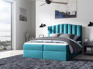 Kontinentální postel LUCIA - 160x200, modrá + topper ZDARMA