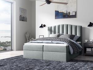 Kontinentální postel LUCIA - 160x200, šedá + topper ZDARMA