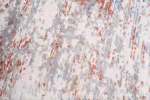 Makro Abra Kulatý koberec PORTLAND G509C Abstraktní Moderní bílý šedý červený Rozměr: průměr 120 cm