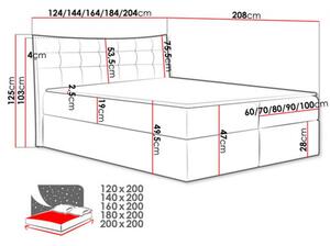 Čalouněná postel HILA - 140x200, černá + topper ZDARMA