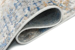 Makro Abra Kulatý koberec PORTLAND G512B Moderní bílý modrý Rozměr: průměr 100 cm