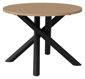 HezkýNábytek.cz Kulatý jídelní stůl 110 cm Ossla (dub lindberg). 1116739