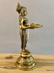 Svícen Lakšmí z odlévaného kovu – Indie, 28 cm