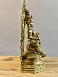 Soška bohyně Lakšmí z odlévaného kovu – Indie, 24 cm