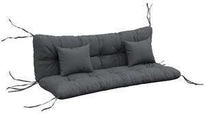 Outsunny Sada 4 Kusů Polstrů, 150x50 cm Voděodolné Polstry na Židle s Uvazováním, Uzlový Design s 10cm Silnou Výplní pro Houpačku, Polstr pro Domov, Z