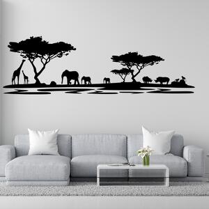 Živá Zeď Samolepka Africké safari Barva: černá, Velikost: 60 x 19 cm