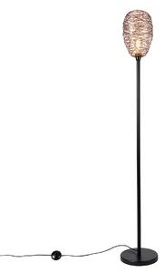 Designová stojací lampa černá s mědí 30 cm - Sarella