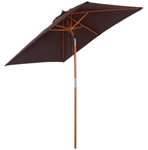 Slunečník Outsunny 200 x 150 x 235 cm s nakloněním - 3stupňový nastavitelný obdélníkový slunečník, vodoodpudivý a odolný proti UV záření pro pláž, bal