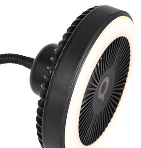 Podlahový ventilátor černý včetně LED stmívatelné - Dores