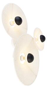 Designové nástěnné svítidlo bílé s látkovými 3 světly - Jane