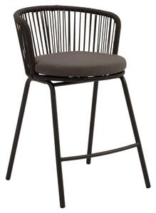 Somcasa Antracitová kovová barová židle Pierre 64,5 cm
