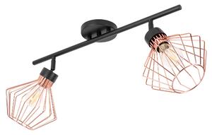 Toolight - Stropní lampa Bello - růžově zlatá/černá - APP535-2C