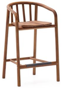 Teaková zahradní barová židle Kave Home Turqueta 65 cm