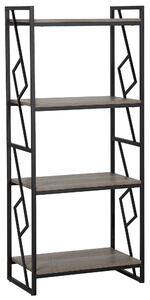 Knihovna se 4 policemi FORRES 143 cm Hnědá/Černá