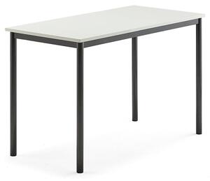 AJ Produkty Stůl SONITUS, 1200x700x760 mm, antracitově šedé nohy, HPL deska tlumící hluk, bílá