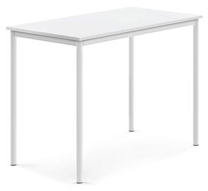 AJ Produkty Stůl SONITUS, 1200x700x900 mm, bílé nohy, HPL deska tlumící hluk, bílá