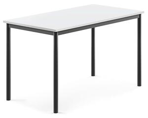 AJ Produkty Stůl BORÅS, 1200x700x720 mm, antracitově šedé nohy, HPL deska, bílá