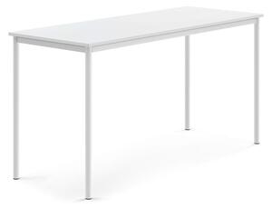 AJ Produkty Stůl BORÅS, 1800x700x900 mm, bílé nohy, HPL deska, bílá