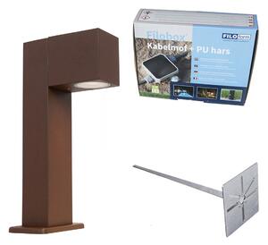Průmyslové stojací venkovní svítidlo rezavě hnědá 30 cm IP44 - Baleno