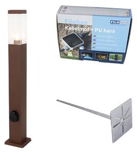 Venkovní lampa rezavě hnědá 80 cm s paticí IP44 - Malios