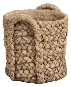Hnědý cementový květináč s pleteným vzorem z listů Leavia - 26*28*27cm - J-Line by Jolipa
