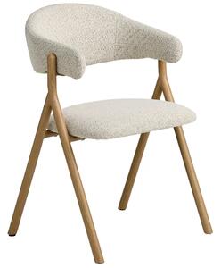 -25 % Dny Marianne - Unique Furniture Krémová bouclé jídelní židle Frances s dubovým dekorem